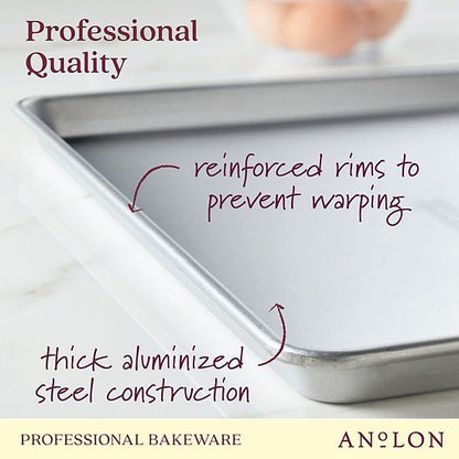  Anolon Pro-Bake Bakeware Aluminized Steel Half-Sheet Baking Pan Set