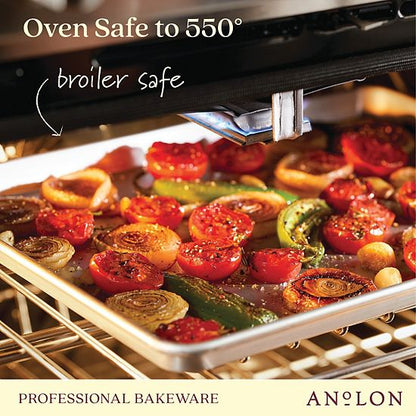  Anolon Pro-Bake Bakeware Aluminized Steel Half-Sheet Baking Pan Set