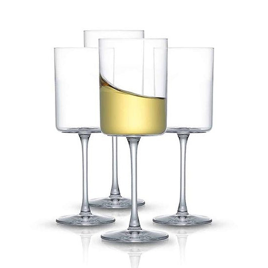  JoyJolt Claire Set Of 4 Cylinder White Wine Glasses