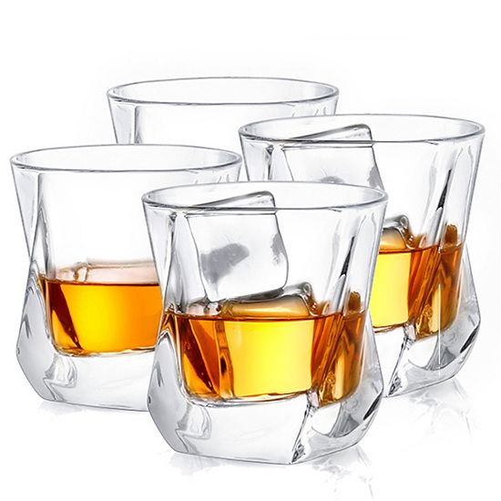  JoyJolt Aurora 4-pc. Crystal Whiskey Glass Set