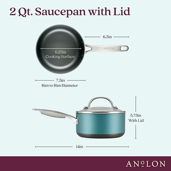  Anolon Achieve 2-qt. Hard-Anodized Nonstick Sauce Pan With Lid