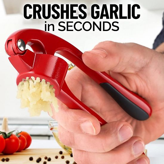  Zulay Kitchen Premium Garlic Press Set - Silicone Garlic Peeler & Brush