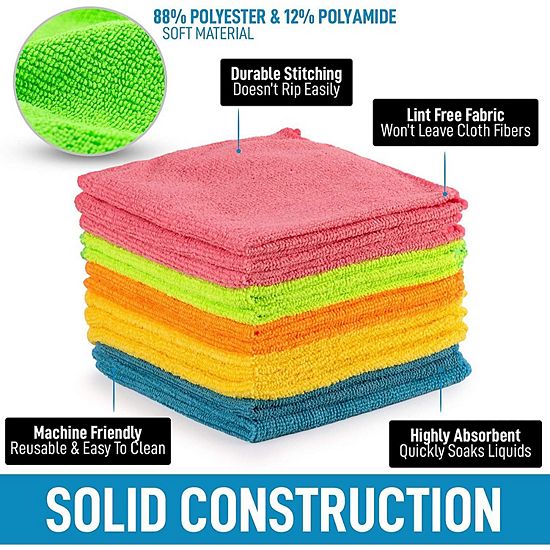  Zulay Kitchen 12 Pack Microfiber Cleaning Cloths