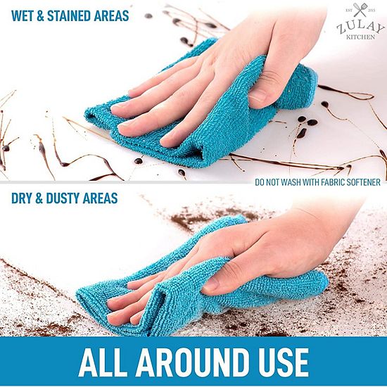  Zulay Kitchen 12 Pack Microfiber Cleaning Cloths