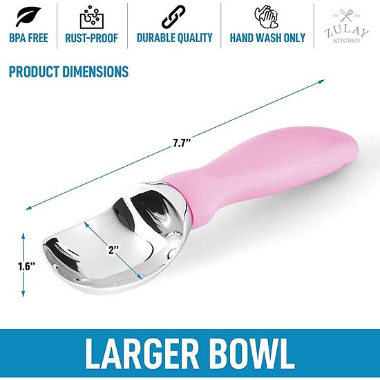  Zulay Kitchen Ice Cream Scoop With Soft Easy Grip Handle