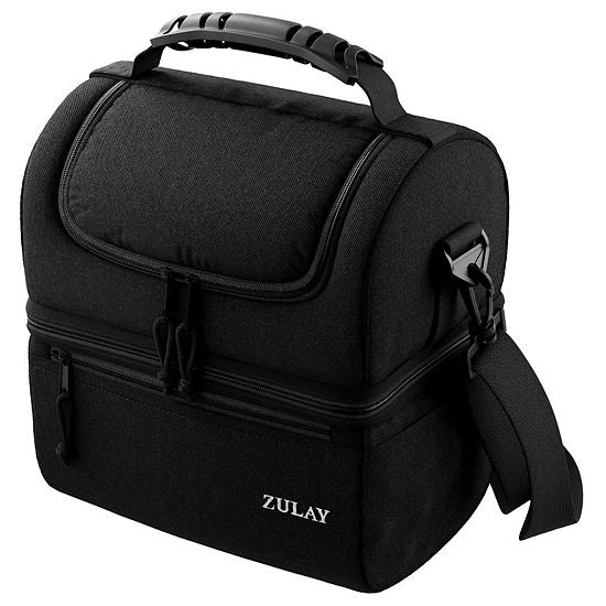  Zulay Kitchen Insulated 2-Compartment Lunch Box Bag With Strap