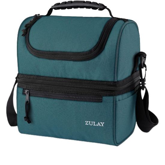  Zulay Kitchen Insulated 2-Compartment Lunch Box Bag With Strap