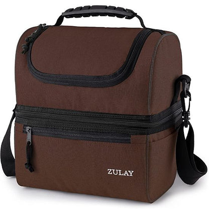  Zulay Kitchen Insulated 2-Compartment Lunch Box Bag With Strap