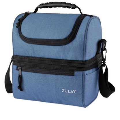  Zulay Kitchen Insulated 2-Compartment Lunch Box Bag With Strap