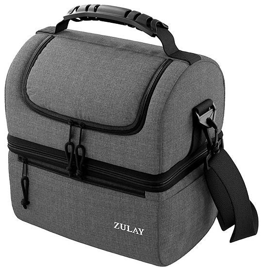  Zulay Kitchen Insulated 2-Compartment Lunch Box Bag With Strap