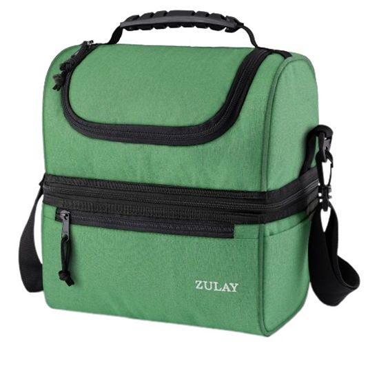  Zulay Kitchen Insulated 2-Compartment Lunch Box Bag With Strap