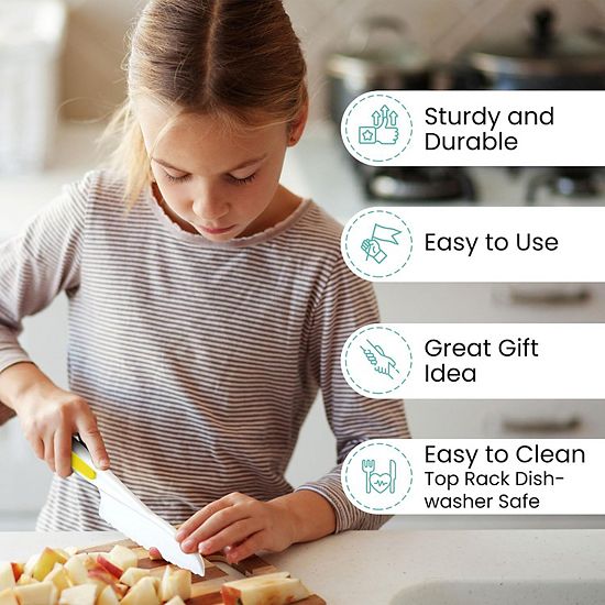  Zulay Kitchen 3-Piece Kids Knife Set For Real Cooking & Baking