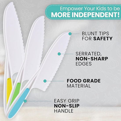  Zulay Kitchen 3-Piece Kids Knife Set For Real Cooking & Baking