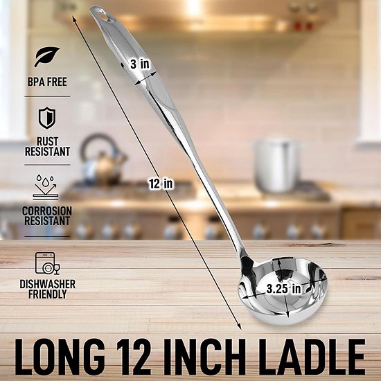  Zulay Kitchen Stainless Steel Ladle With Comfortable Grip