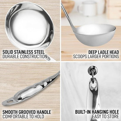  Zulay Kitchen Stainless Steel Ladle With Comfortable Grip