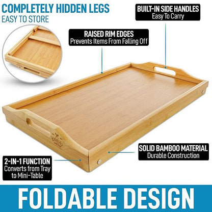  Zulay Kitchen Breakfast In Bed Tray Table With Folding Legs