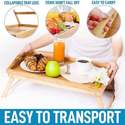  Zulay Kitchen Breakfast In Bed Tray Table With Folding Legs