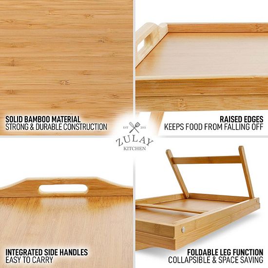  Zulay Kitchen Breakfast In Bed Tray Table With Folding Legs