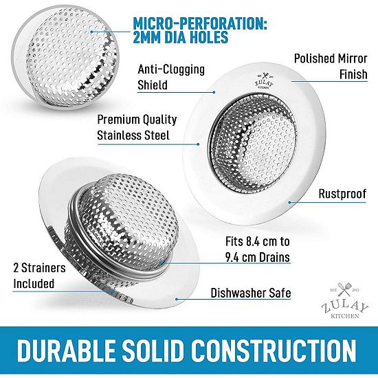  Zulay Kitchen Sink Drain Strainer (2 Pack)