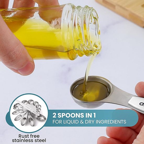  Zulay Kitchen Stackable Magnetic Spoons Set Of 8