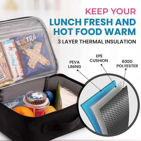  Zulay Insulated Lunch Bag With Spacious Compartment & Built-In Handle