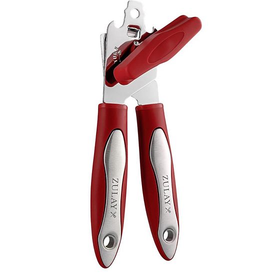  Zulay Kitchen Can Opener Handheld - Durable Manual Can Opener Smooth Edge Cut Stainless Steel Blades