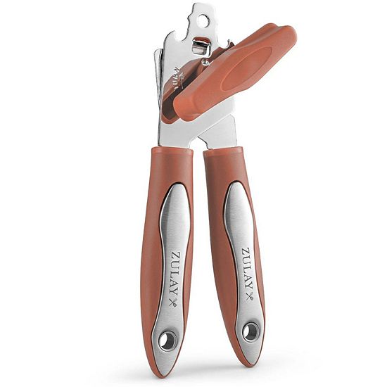  Zulay Kitchen Can Opener Handheld - Durable Manual Can Opener Smooth Edge Cut Stainless Steel Blades