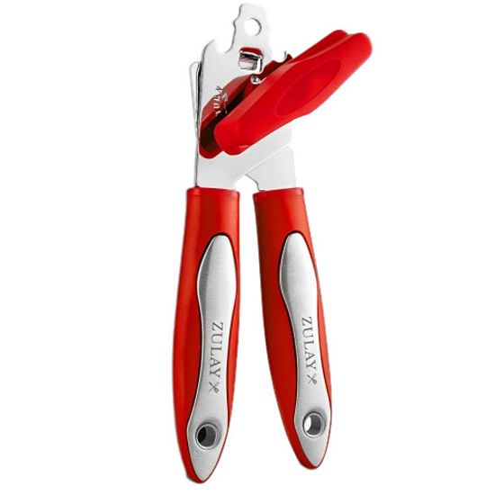  Zulay Kitchen Can Opener Handheld - Durable Manual Can Opener Smooth Edge Cut Stainless Steel Blades