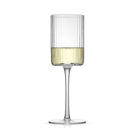  JoyJolt 2-Pack Elle Fluted Cylinder White Wine Glasses