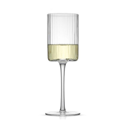  JoyJolt 2-Pack Elle Fluted Cylinder White Wine Glasses