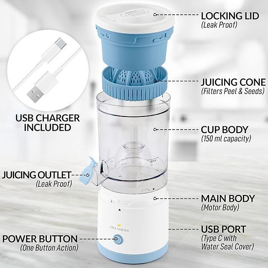  Zulay Kitchen Juice Vortex Lemon & Orange Juicer - Electric Citrus Squeezer & Presser