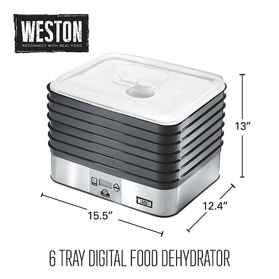  Weston 6-Tray Digital Food Dehydrator Plus