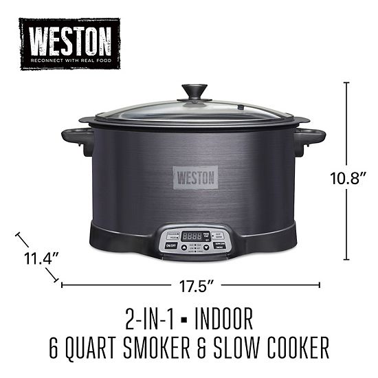  Weston 2-in-1 Indoor Smoker & Slow Cooker