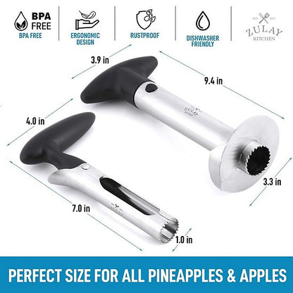  Zulay Kitchen Pineapple And Apple Corer Combo Set