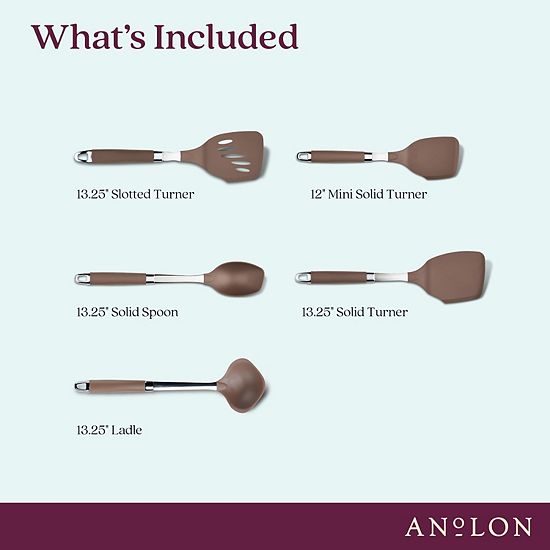  Anolon SureGrip Nonstick Kitchen Utensils 5-Piece Set