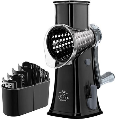  Zulay Kitchen Rotary Cheese Grater With Handle & Upgraded Suction Base
