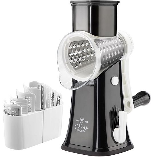  Zulay Kitchen Rotary Cheese Grater With Handle & Upgraded Suction Base