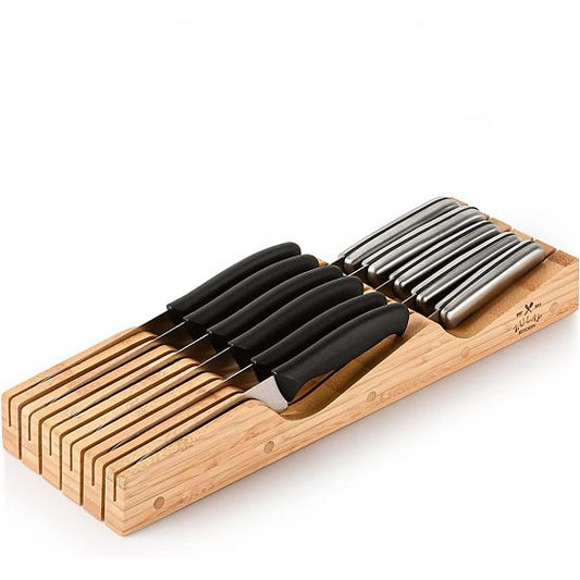  Zulay Kitchen Edge Protecting Knife Organizer Block Holds Up To 11 Knives