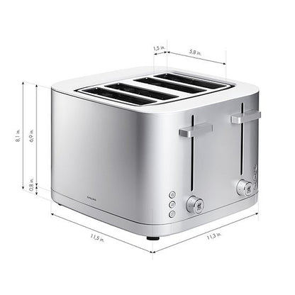  Zwilling Enfinigy 4-slice Toaster, Extra Wide 1.5" Slots For Bagels And Toast