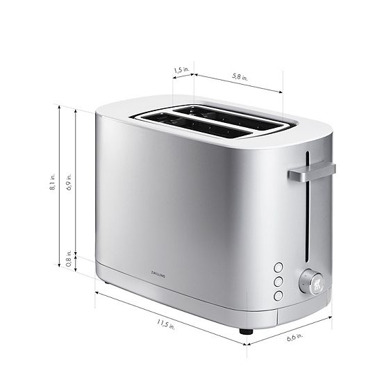  Zwilling Enfinigy Cool Touch, 2-slice Toaster, Extra Wide 1.5" Slots For Bagels And Toast