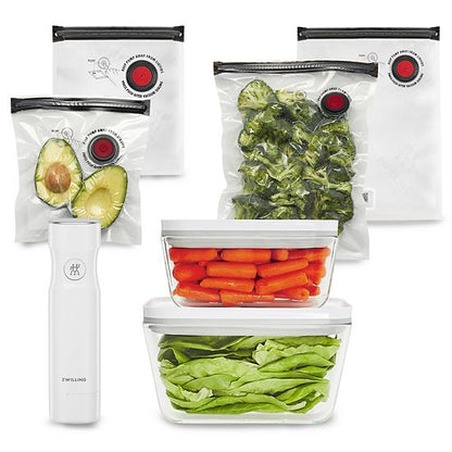  Zwilling Fresh & Save 7-pc Vacuum Sealer Machine Starter Set, Airtight Food Storage Containers