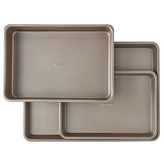  Bakersville Textured Carbon Steel 3-Piece Bakeware Set