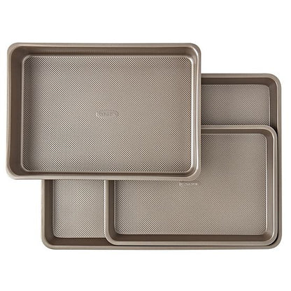  Bakersville Textured Carbon Steel 3-Piece Bakeware Set