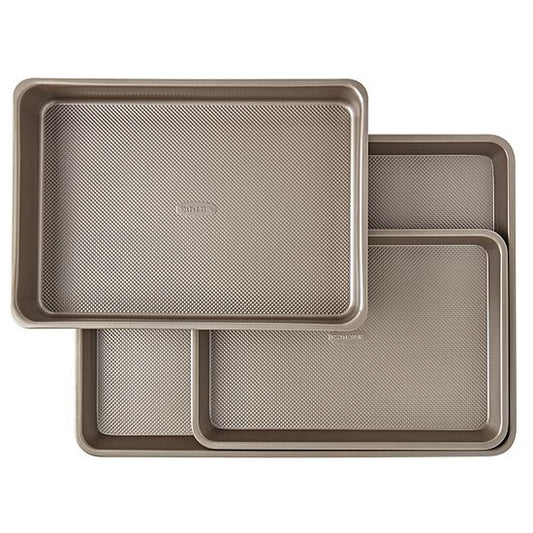  Bakersville Textured Carbon Steel 3-Piece Bakeware Set