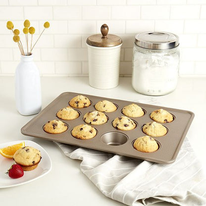  Bakersville Textured Carbon Steel 12-Cup Muffin Pan