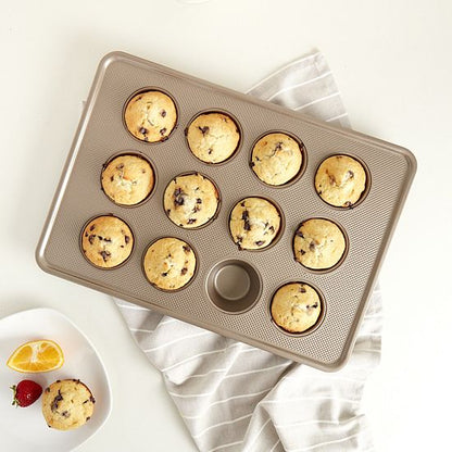  Bakersville Textured Carbon Steel 12-Cup Muffin Pan