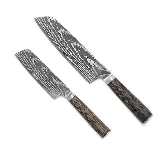  Bobby Flay By GreenPan Stainless Steel 2-piece Santoku Knife Set