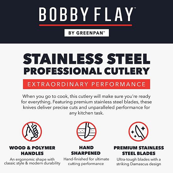  Bobby Flay By GreenPan Stainless Steel 2-piece Santoku Knife Set