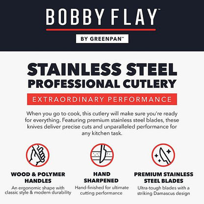  Bobby Flay By GreenPan Stainless Steel 2-piece Santoku Knife Set