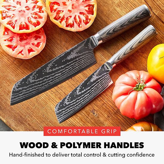  Bobby Flay By GreenPan Stainless Steel 2-piece Santoku Knife Set